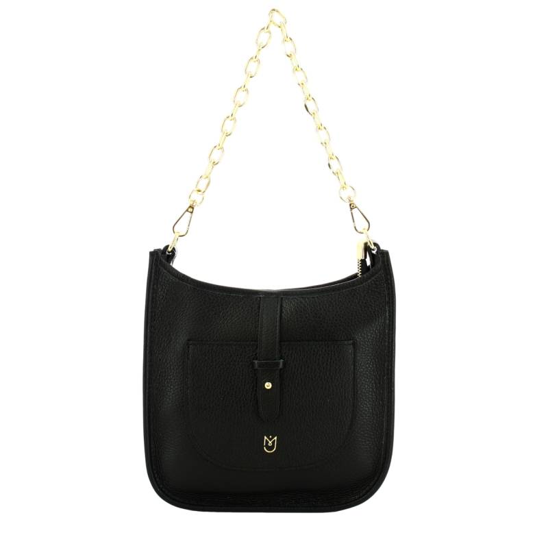 Sac porté travers Mia Joy Bartha en cuir MJ1553 NR couleur Noir, vue de face