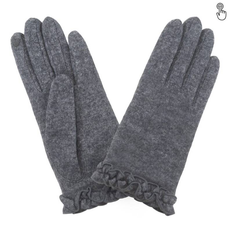 Gants Glove Story pour écran tactile revers froncé 31090NF couleur Gris