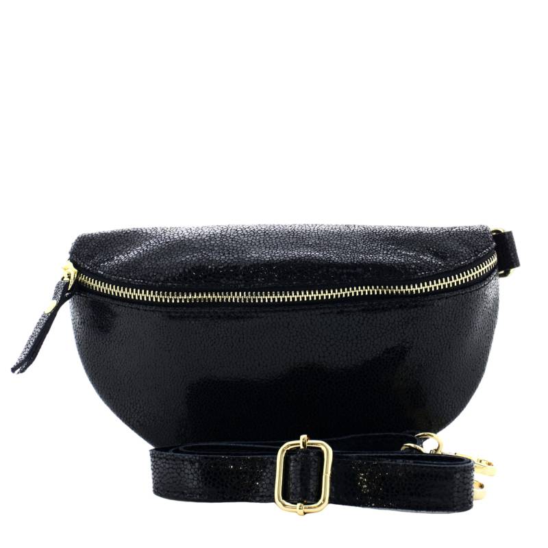 Sac banane Marlon Firenze effet grainé BS3387 7- 23 couleur Noir, vue de face