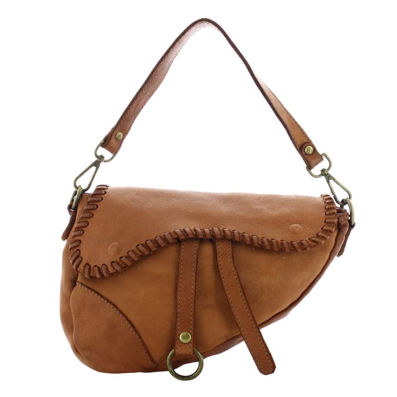 Sac banane Marlon Firenze porté bandoulière effet grainé BS2840 19-3 couleur Marron, vue de face