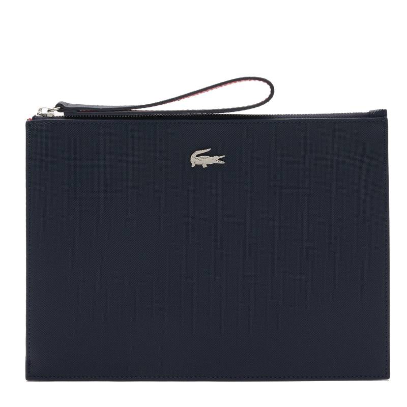 Pochette avec compartiment zippé Lacoste Anna NF2791AA-B50 couleur bleu rouge