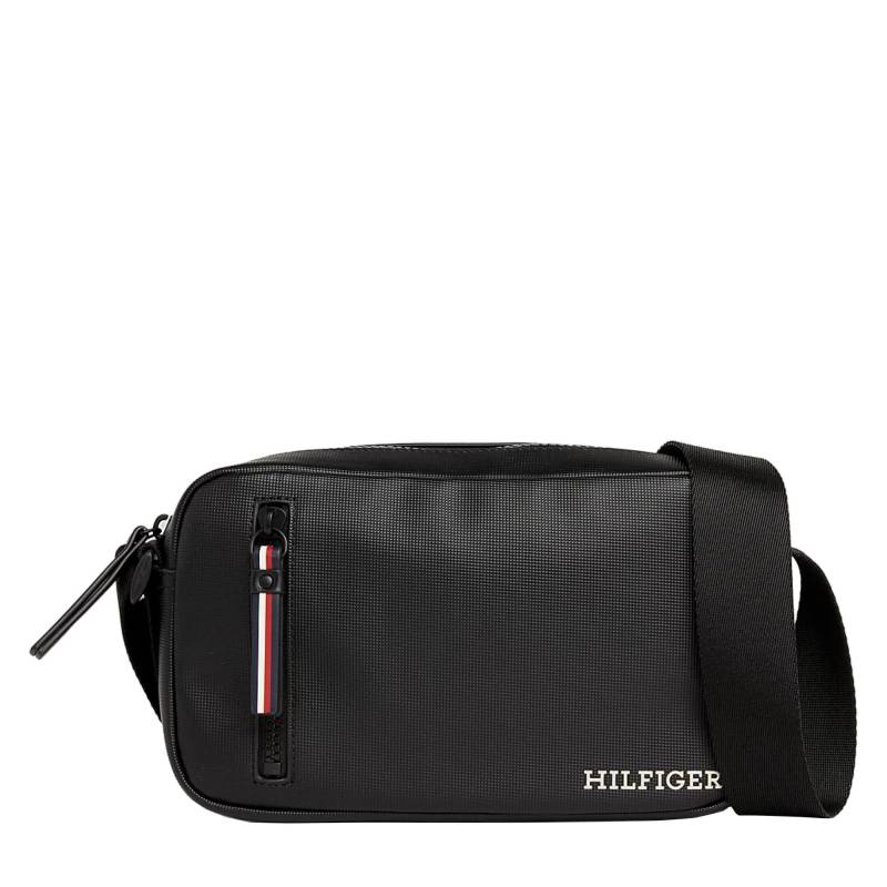 Petit sac bandoulière Tommy Hilfiger en piqué texturé AM0AM11780 BDS Noir, vue de face