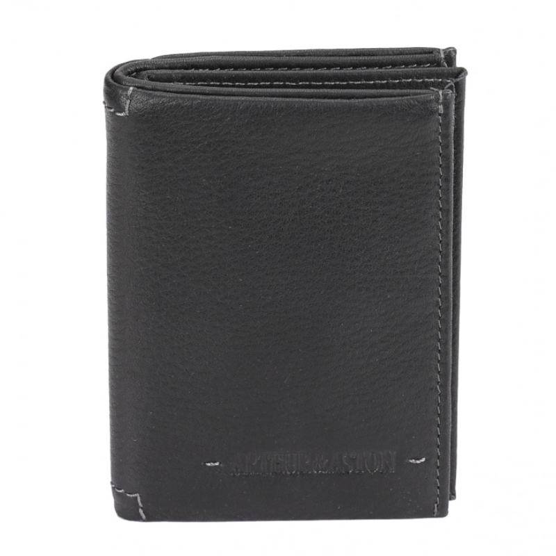 Portefeuille Arthur & Aston Johany homme en cuir de vachette 2028-799 A Noir, vue de face