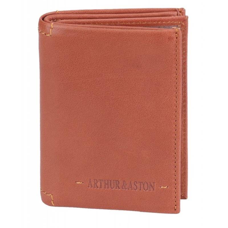 Portefeuille Arthur & Aston Johany homme en cuir de vachette 2028-799 B Cognac, ouvert