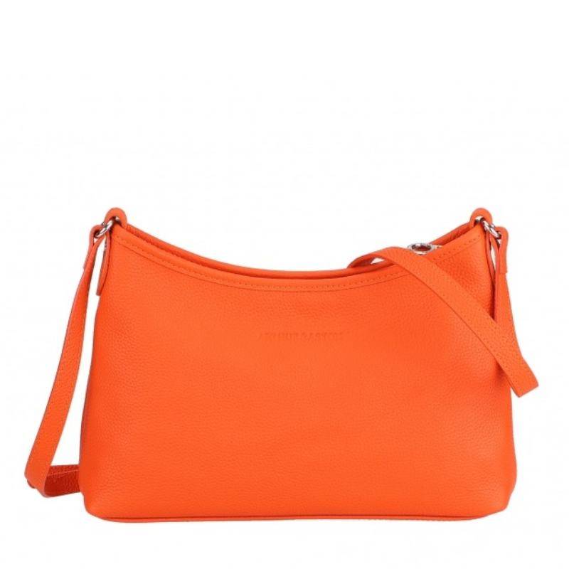 Sac bandoulière femme Arthur & Aston Rosalia en cuir A163-05 I Orange, vue de face