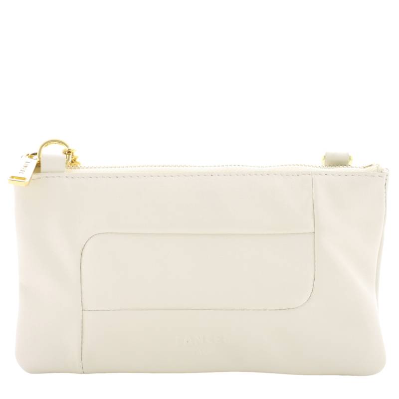 Double pochette Lancel Billie en cuir A12805 34 Neige, vue de face