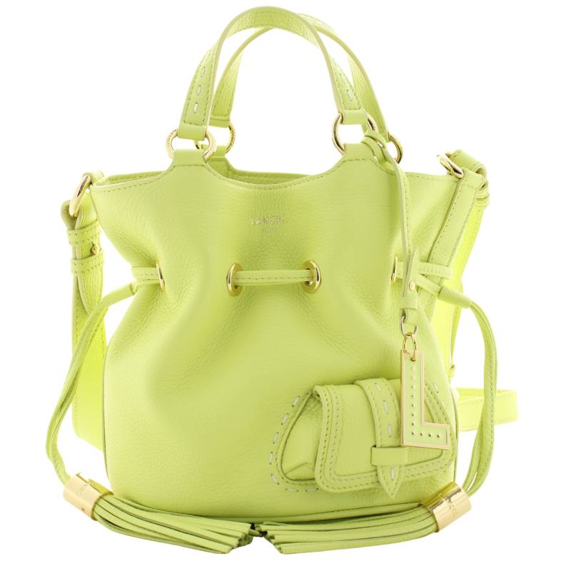 Petit sac seau cuir Lancel Premier Flirt A10109 LI couleur Lime, vue de face