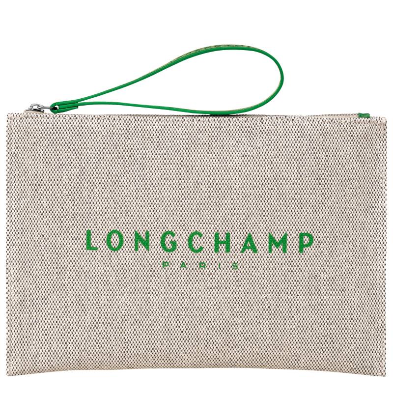 Trousse/Pochette Longchamp Essential Toile 34136HSG 129 Vert, vue de face