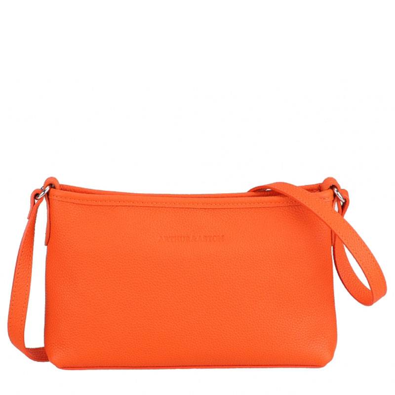 Sac bandoulière zippé Arthur & Aston Rosalia A163-06 I Orange, vue de face