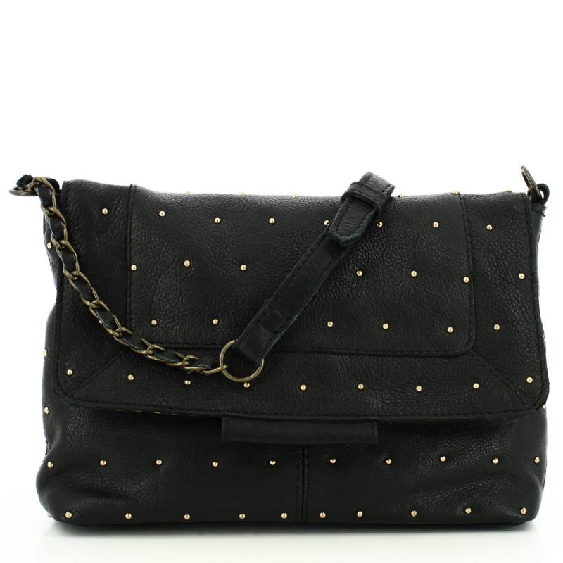 Petit sac bandoulière à rabat Pieces Felizia en cuir 17148666 BLA Noir