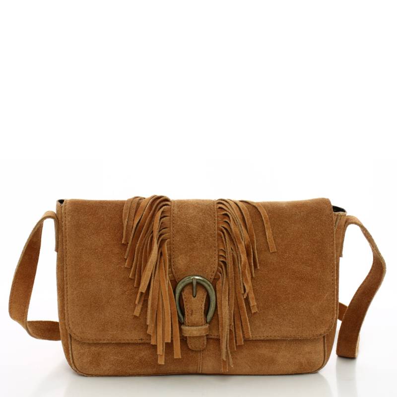 Sac porté bandoulière / épaule Pieces cuir façon nubuck 17149405 ROO Rootbeer, vue de face