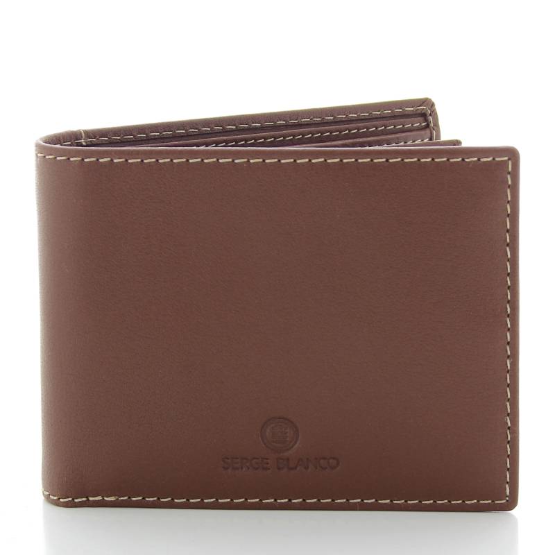 Porte-cartes porte monnaie Serge Blanco Marfa homme en cuir MAR21044 149 Cognac, vue de face