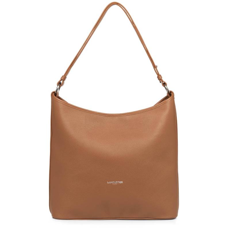 Sac seau zippé Lancaster Firenze cuir grainé 480-008 CAMEL couleur Camel, vue de face