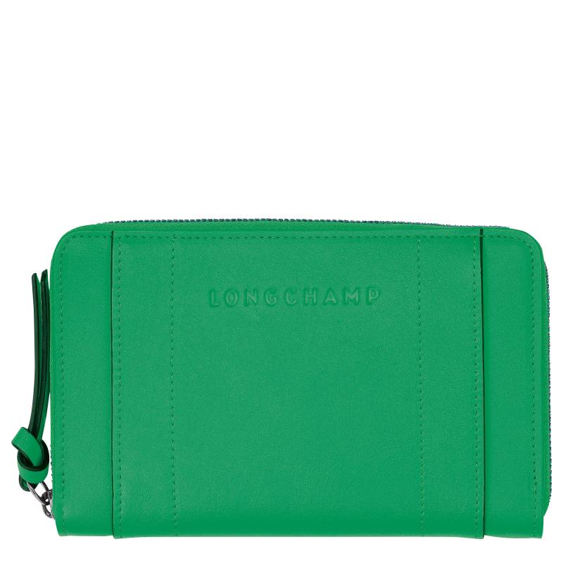 Portefeuille compact Longchamp 3D L3622HCV 129 couleur Vert, vue de face