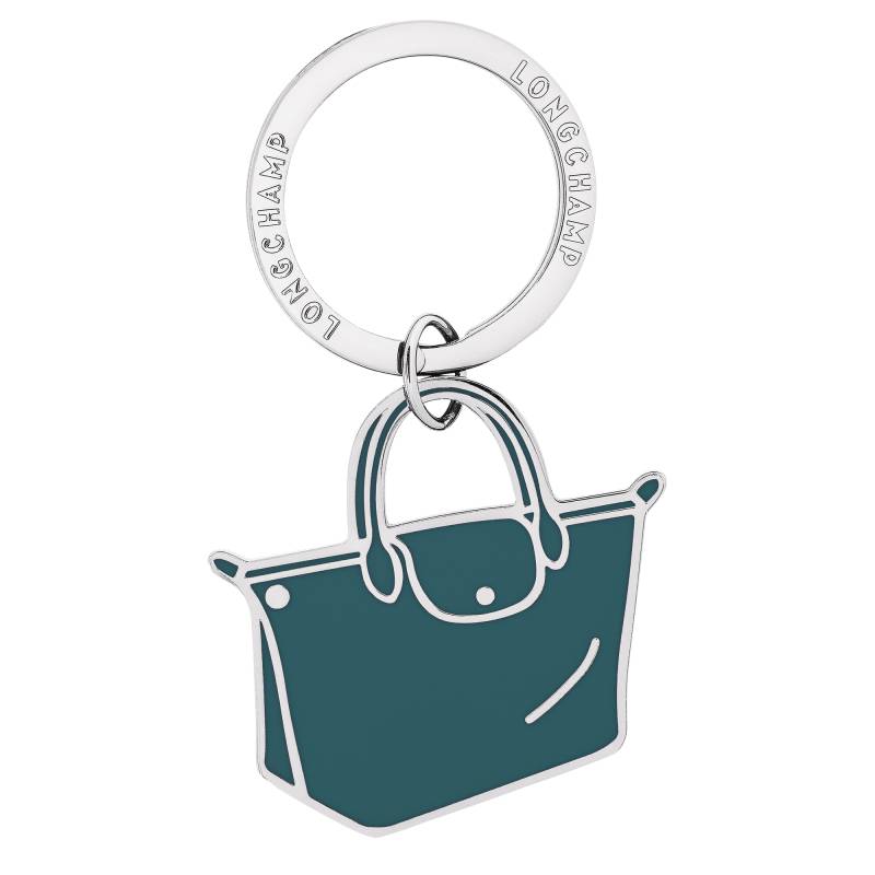 Porte-clés émaillé Longchamp Le Pliage Métal 36070MET P89 Paon