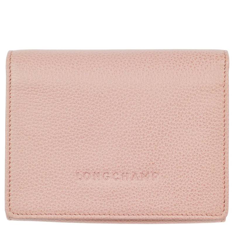 Portefeuille compact Longchamp Le Foulonné 30021021542 Nude (rose pâle)