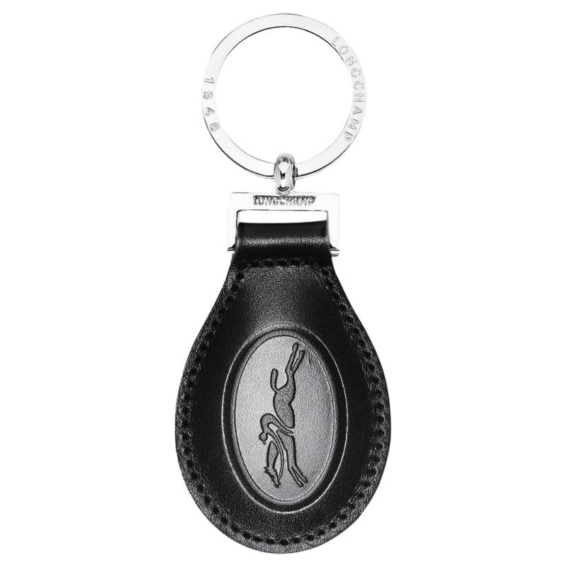 Porte-clés Longchamp Le Foulonné en cuir logo cheval L6926078023 Noir