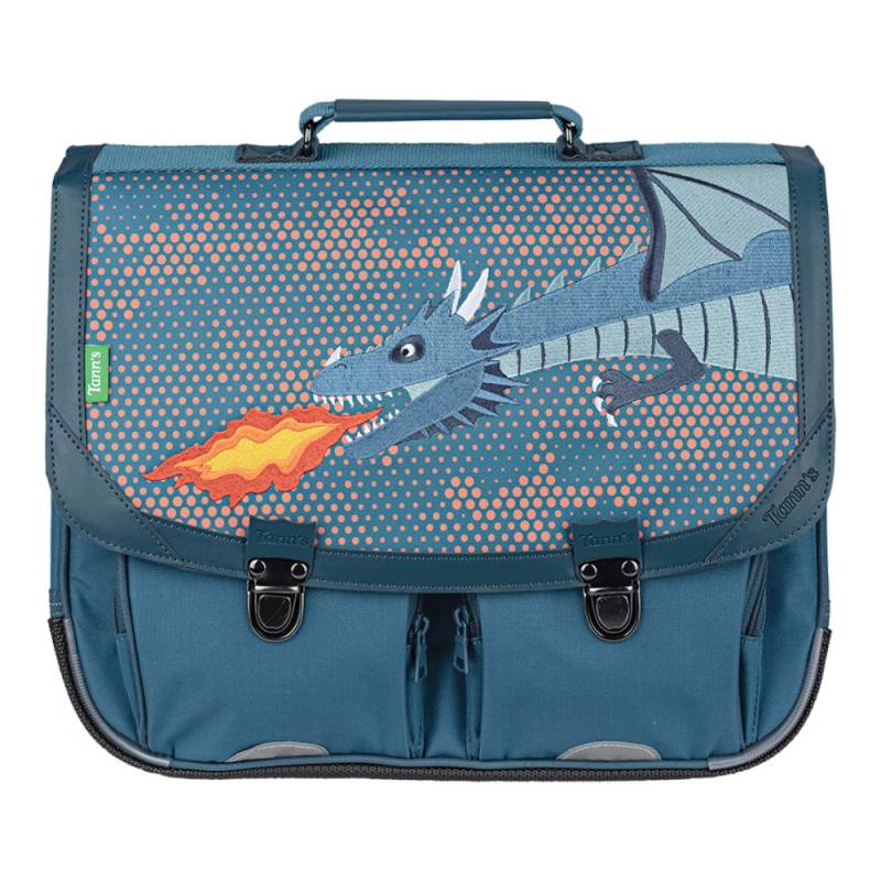 Cartable Tann's 38cm Lenny motif dragon  44196 Bleu, vue de face