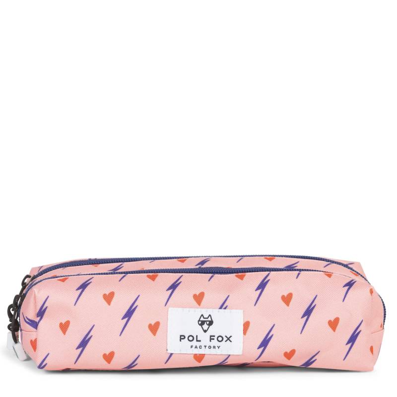 Trousse double Pol Fox Heart zippée rose P7-T2-HEART Rose