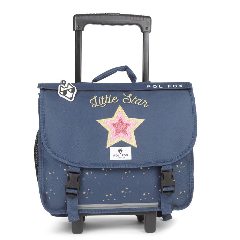 Cartable trolley 38cm Pol Fox Star Blue réversible P7-TRCA38-STARB Bleu premier rabat avec logo étoile à paillettes