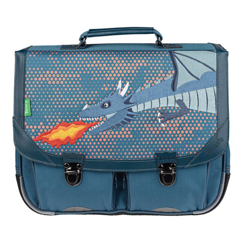 Cartable CP 35 cm Tann's Lenny dragon 2 boucles 45196 couleur bleu, vue de face