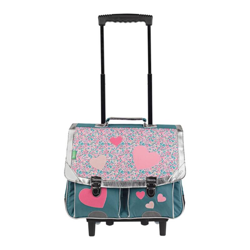 Cartable trolley 38cm Tann's Maëlle 47266 couleur rose/vert, vue de face