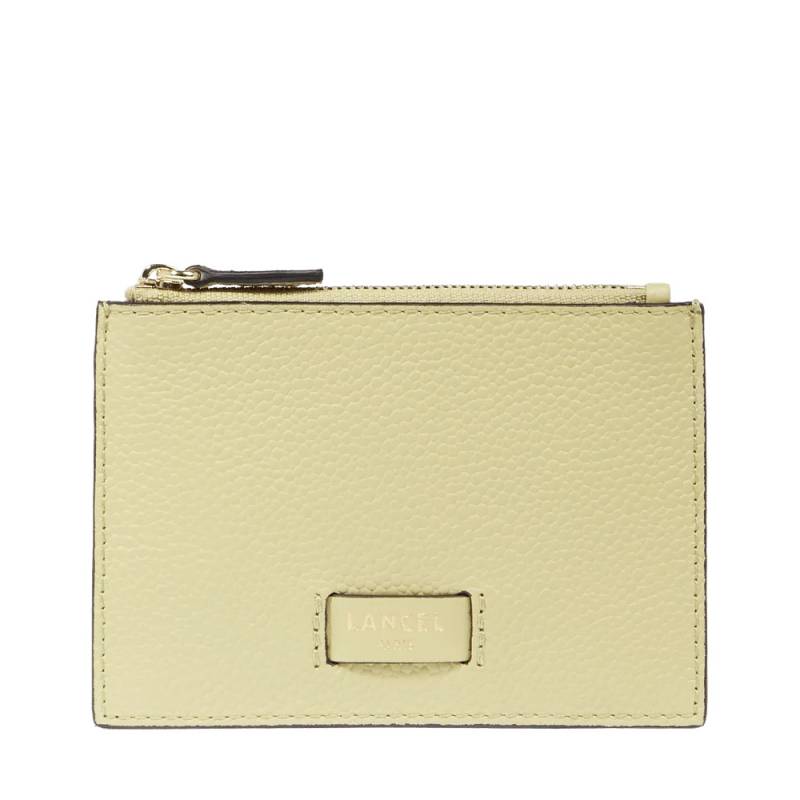 Porte-cartes zippé Lancel Ninon en cuir grainé A10537D3TU Anis