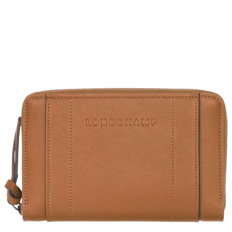 Portefeuille compact Longchamp 3D L3622HCV016 couleur naturel, vue de face