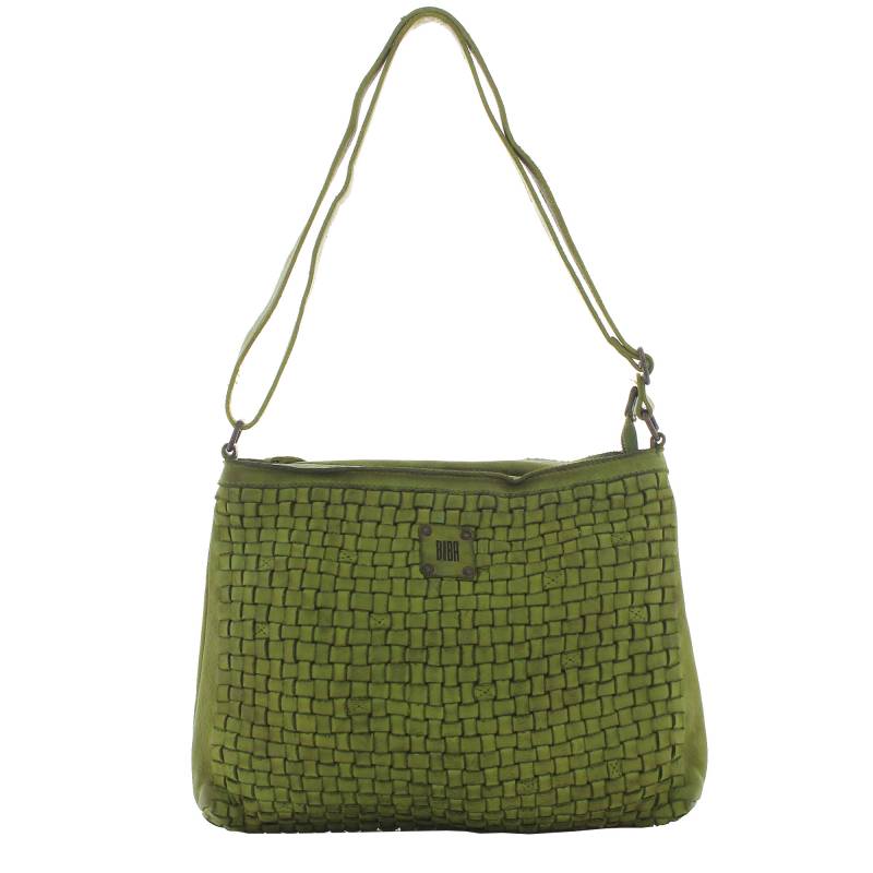 Sac bandoulière tressé Biba Kansas KA2  VE/CL couleur vert clair, vue de face