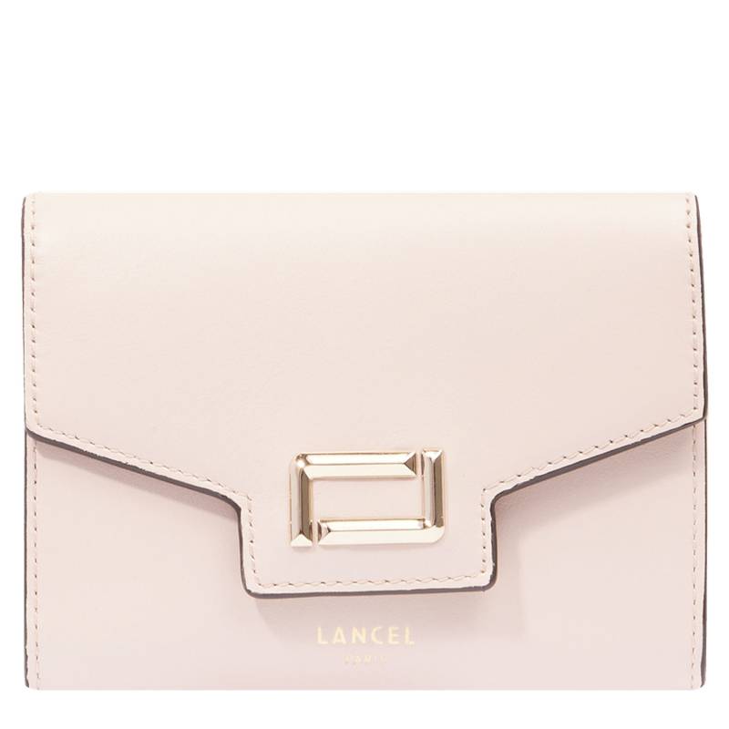 Portefeuille compact Angèle de Lancel avec rabat A13161 km couleur  Pink quartz, vue de face