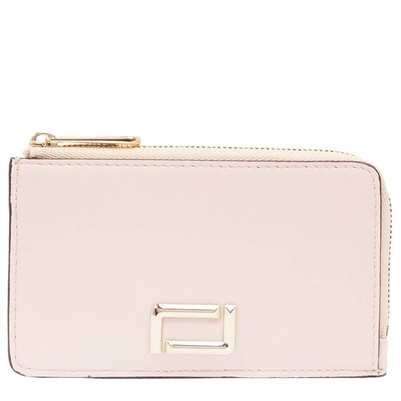 Porte-cartes zippé Angèle de Lancel cuir lisse A13158 km couleur Pink quartz, vue de face