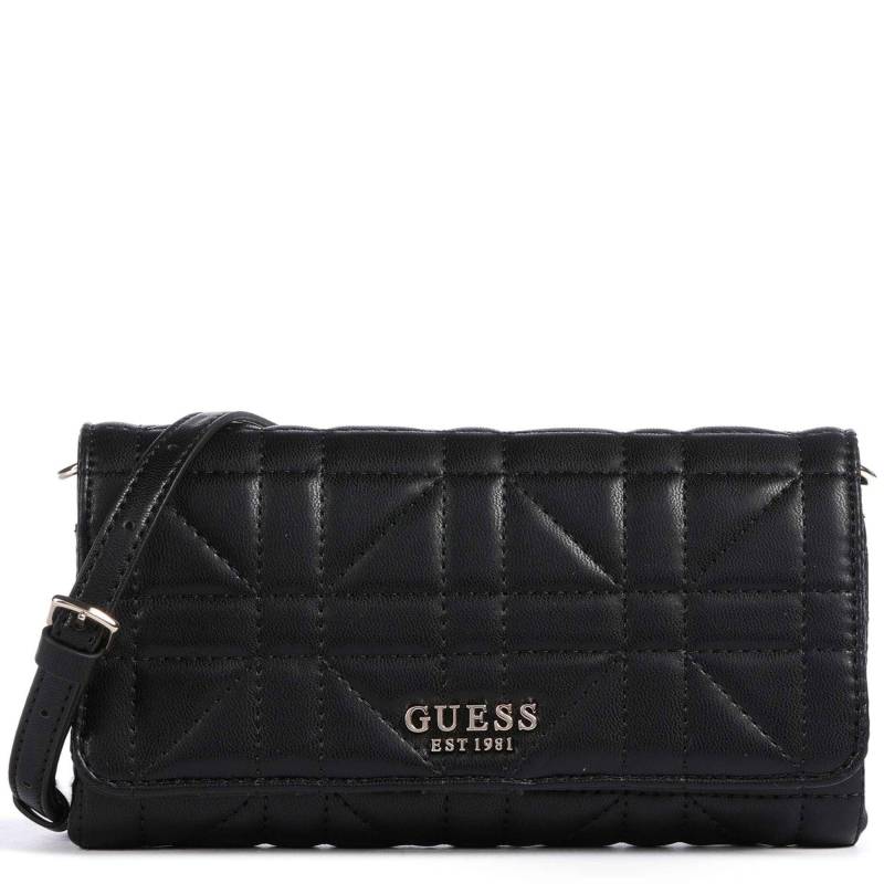 Sac bandoulière Guess effet matelassé Assia HWQG849979BLA couleur noir, vue de face