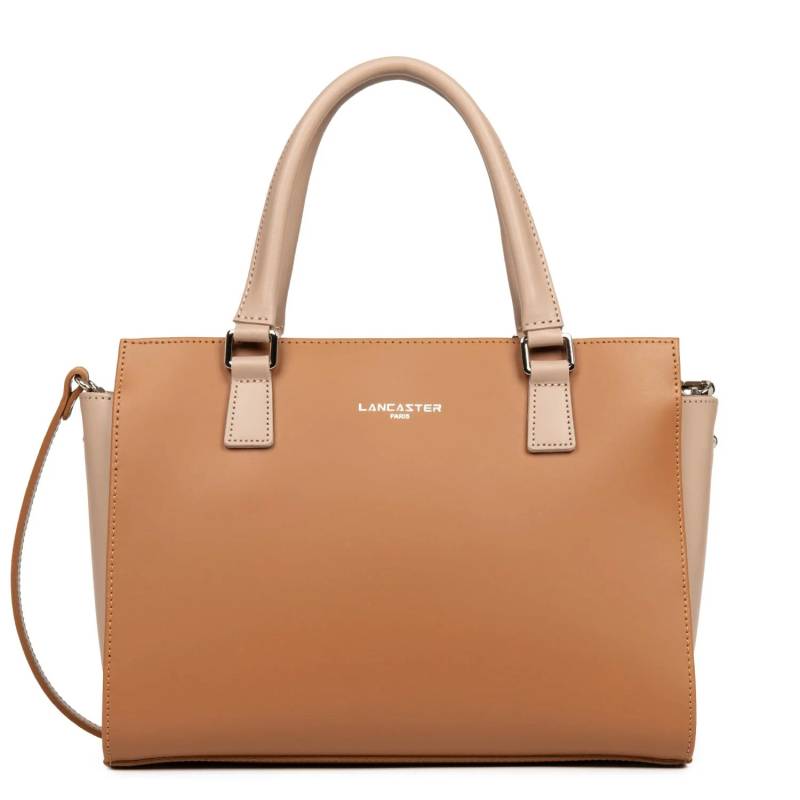 Petit sac trapèze cuir lisse Lancaster Smooth  437-03-CAME_NF (Camel / Nude foncé)