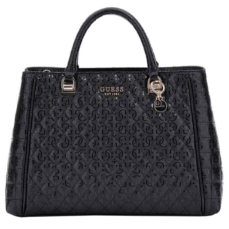 Sac à main Guess Yarmilla logo effet verni HWGG932206BLA  couleur noir, vue de face