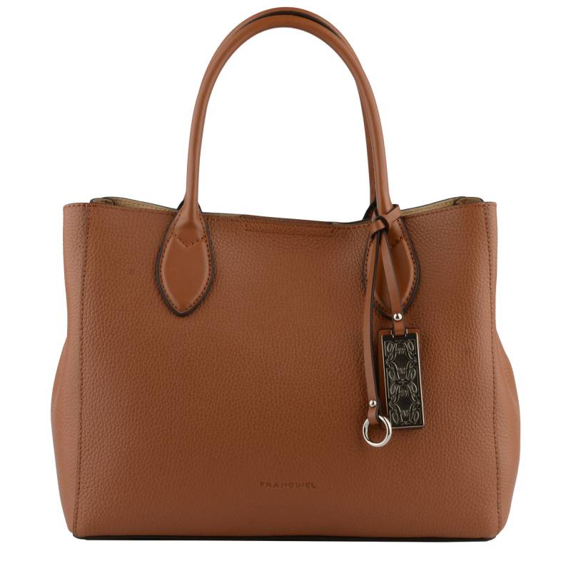 Grand sac porté main Francinel Capucine cuir grainé 22825CAM couleur camel vue de face