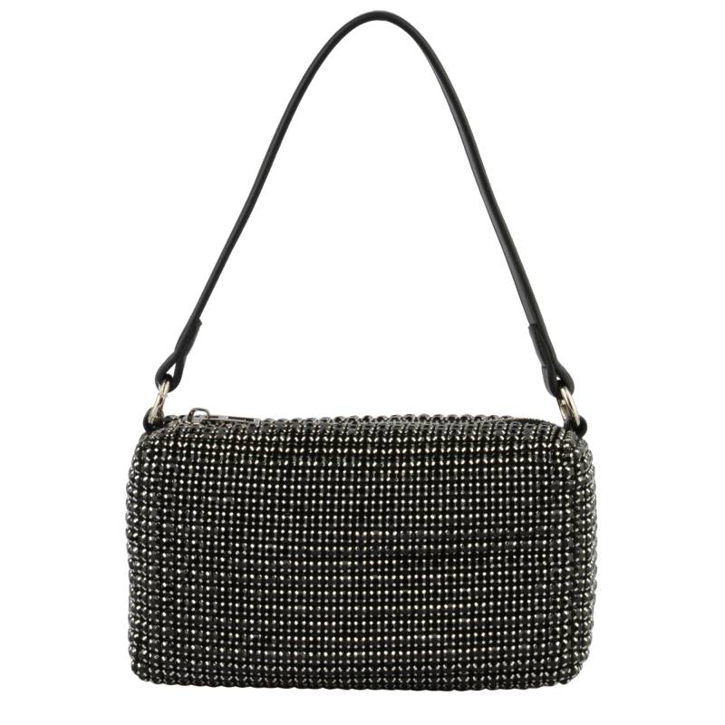 Petit sac Francinel porté main Jasmine strass 292308NR couleur noir,  vue de face