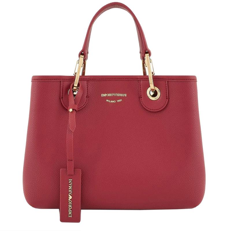 Petit sac cabas Emporio Armani MyEA Bag imprimé cerf  EW000361AF120361 M5008 couleur bordeaux, vue de face