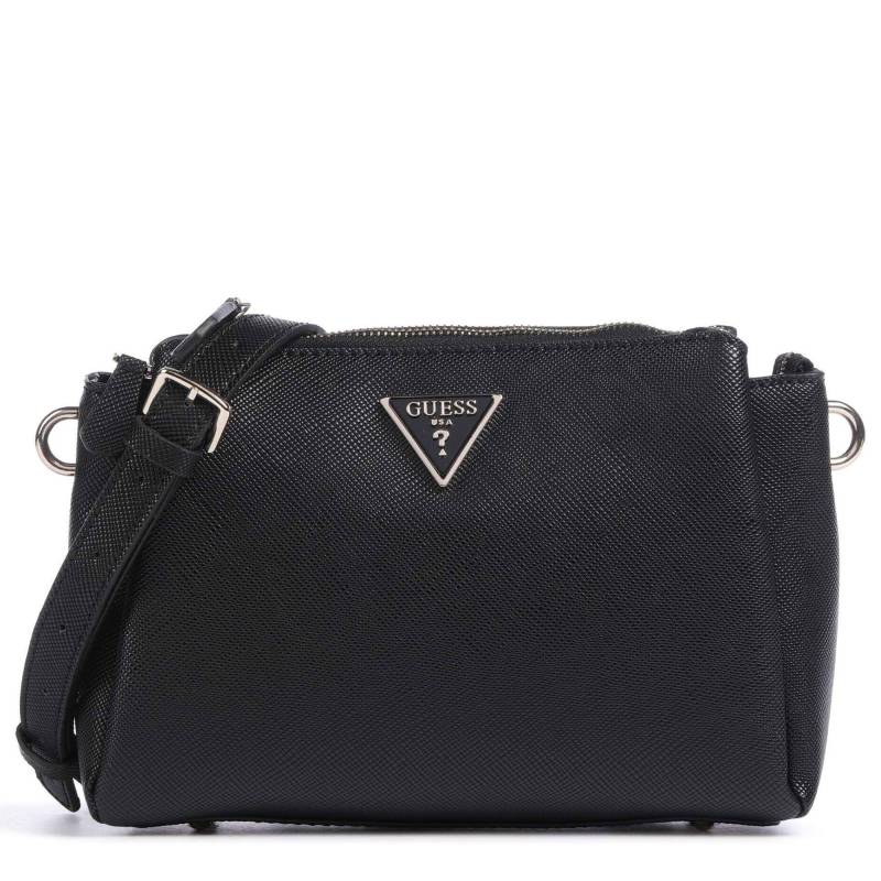 Sac bandoulière Guess Zippé 3 compartiments Noelle HWZG787912-BLA couleur noir, vue de face