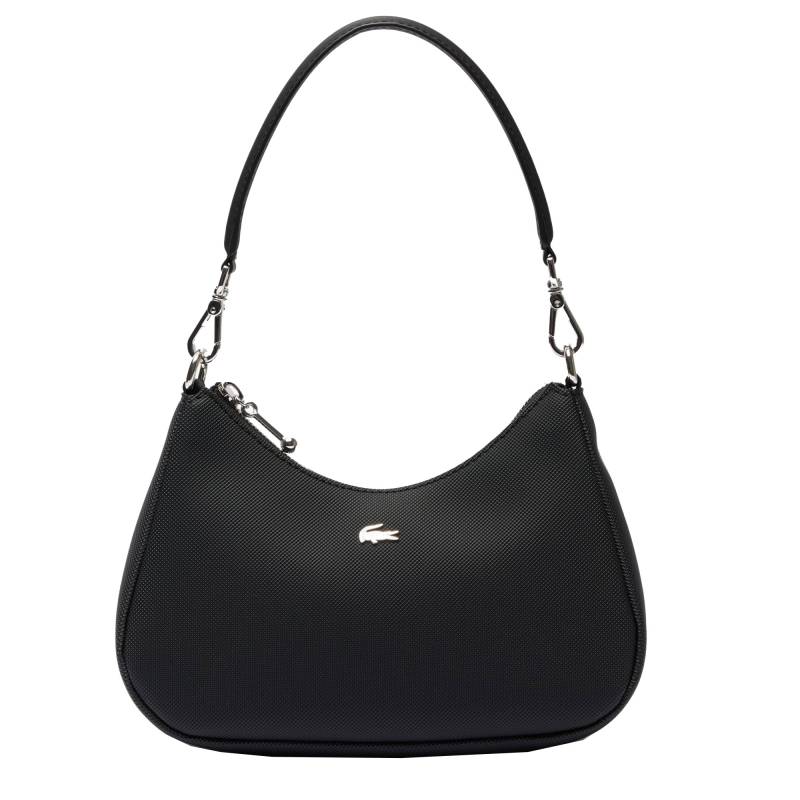 Sac porté épaule Lacoste piquée unie Daily City NF4756DZ 000 couleur noir vue de face