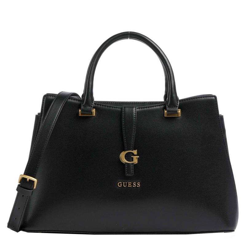 Sac à main Guess effet grainé Kuba HWVA932906BLA couleur noir vue de face