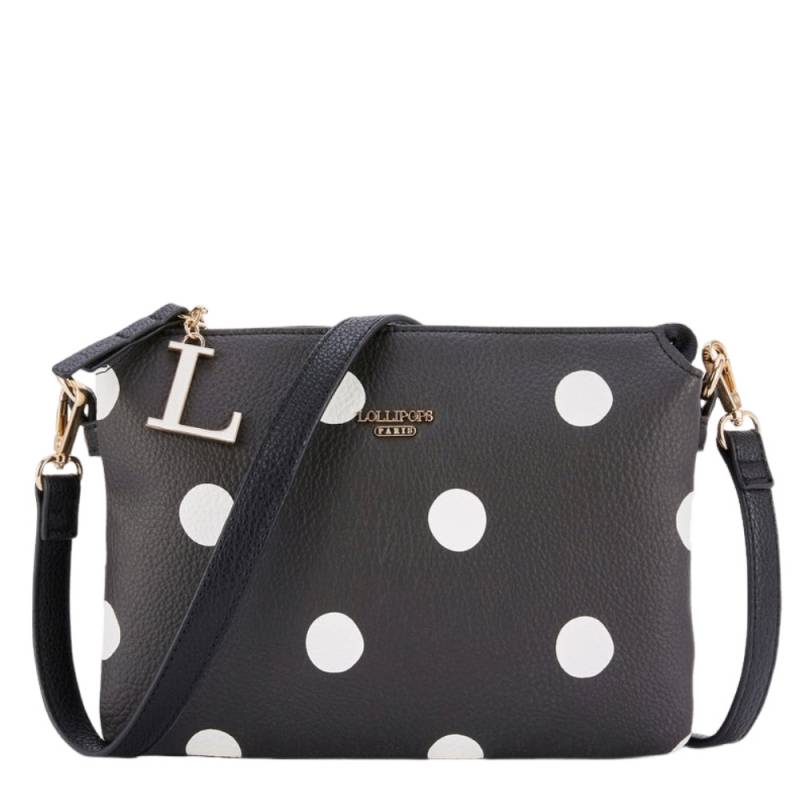 Sac bandoulière lollipops  imprimé pois Oita S269574 N0AX couleur noir, vue de face