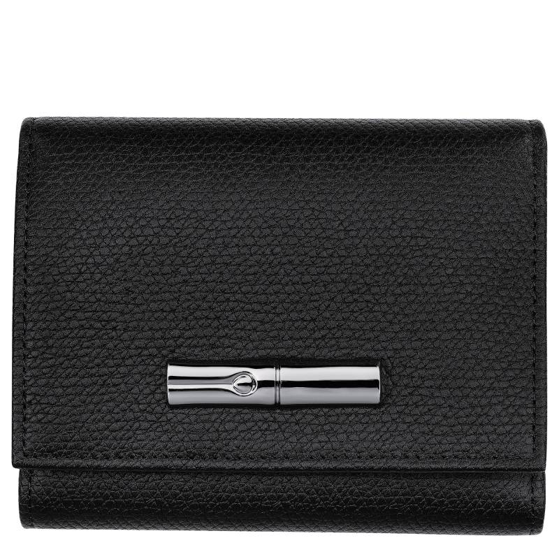 Portefeuille Longchamp multi-fente cartes Le Roseau 30021HFP001, couleur noir, vue de face