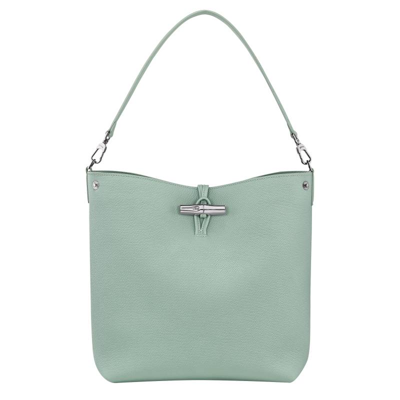 Sac hobo M Longchamp Roseau porté épaule 10281HFP 282 couleur céladon vue de face