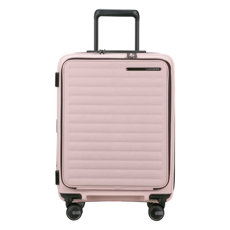 Valise Samsonite cabine 4 roues  extensible Restackd 150703 1751 couleur rose, vue de face