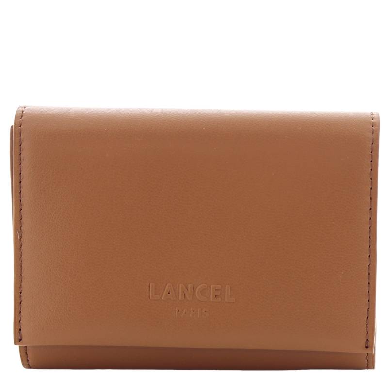 Portefeuille Lancel compact rectangulaire A1276820 couleur chameau vue de face