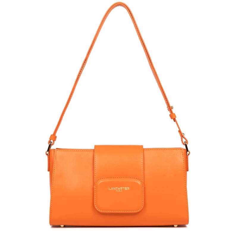 Sac trotteur à rabat aimanté Lancaster Paris PAD 480-055-ORANG, couleur ORANGE, vue de face