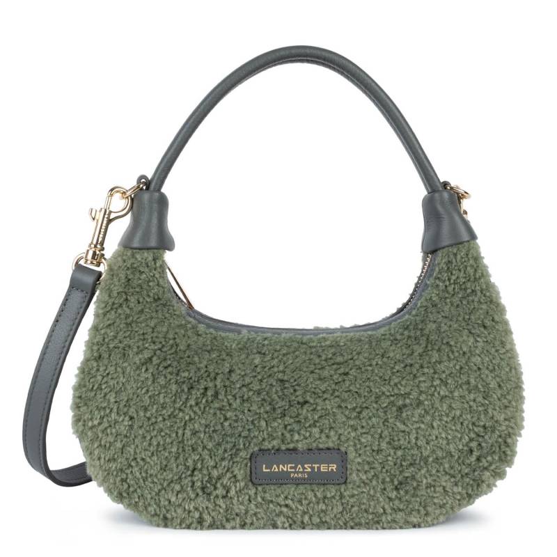 Sac hobo effet polaire Lancaster Aura polaire 518-021-JA/AN couleur jade antic, vue de face