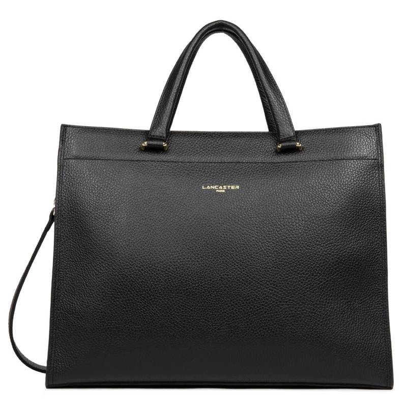 Grand sac cabas L Foulonné Double Lancaster 470-72 NOIR couleur Noir, vue de face