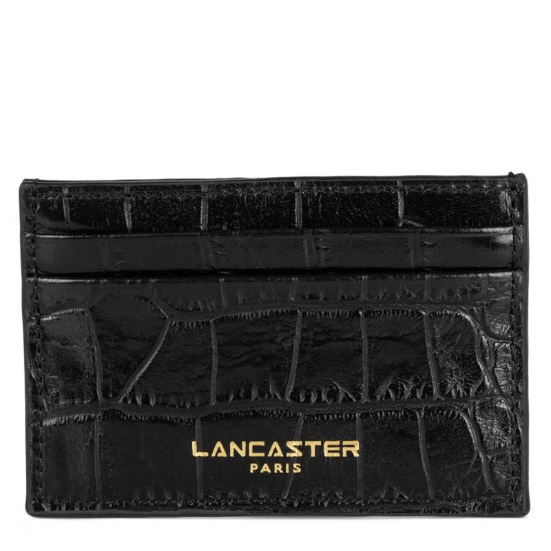 Porte-cartes Lancaster en cuir grainé Exo 124-13-NOIR couleur noir, vue de face