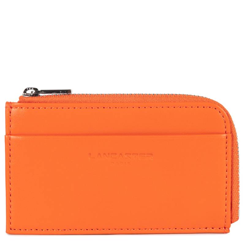 Porte-cartes Lancaster en cuir lisse Paris PM 131-031 ORANGE  couleur orange, vue de face